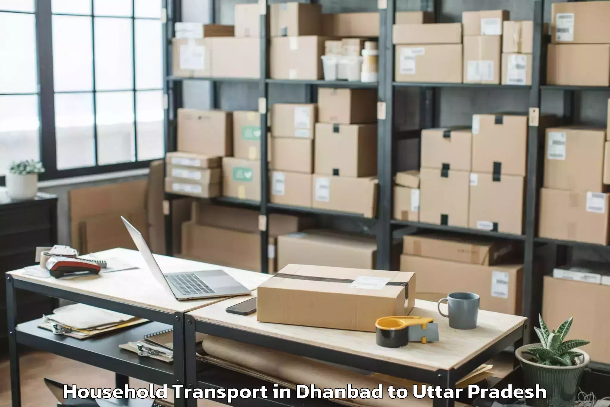 Professional Dhanbad to Banda Household Transport